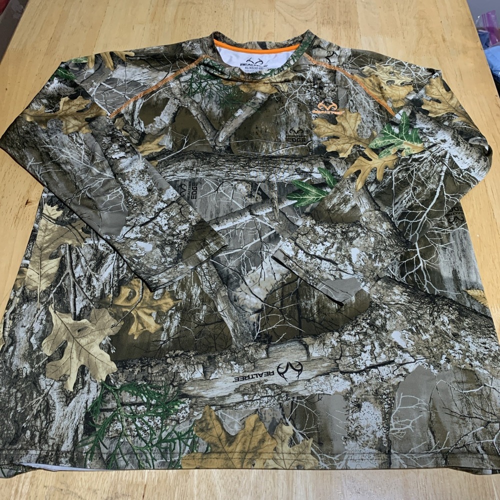Realtree Edge Woodland Camouflage‎ Long Sleeve T Shirt Men's XL (46x48)